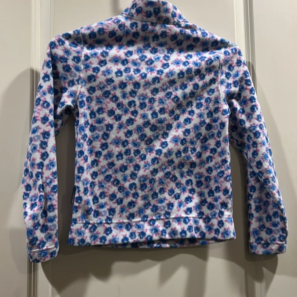 Obermeyer 1/4 ZipUp floral Fleece Pullover long sleeve jacket girls size L